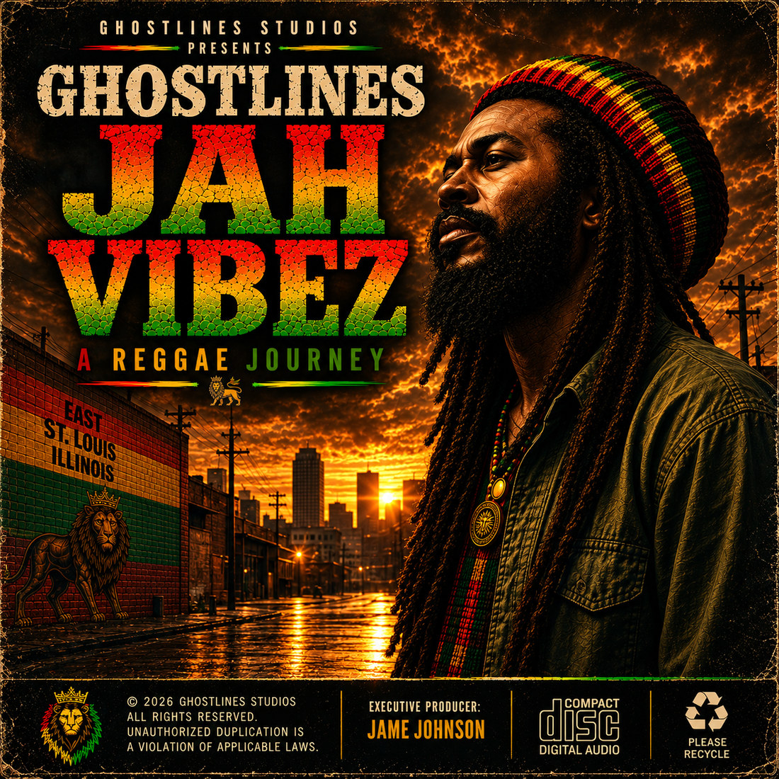 Ghostlines Jah Vibez cover art, A Reggae Journey