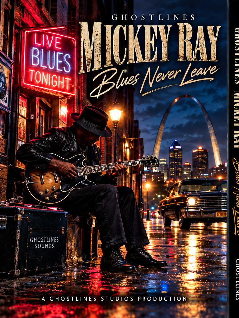 Ghostlines Mickey Ray cover art, Blues Never Leave